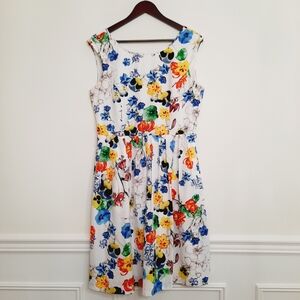 Ellen Tracy multi-floral fit & flare dress 10